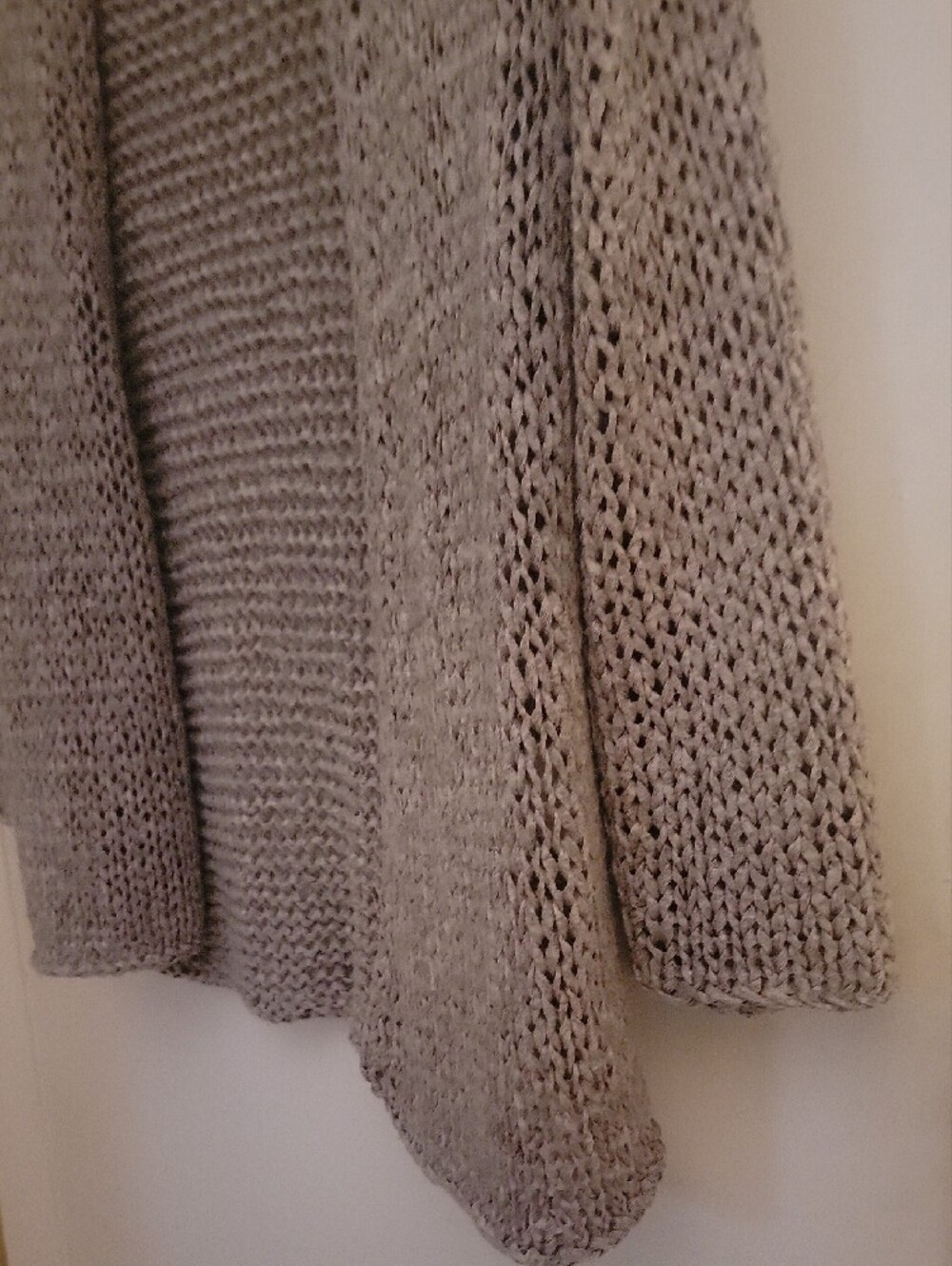 Eileen Fisher Open-Weave Taupe Cardigan - Picture 3 of 6